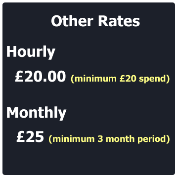 Web Design Hourly and Monthly Rates
